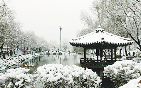 인하대 겨울 전경 사진